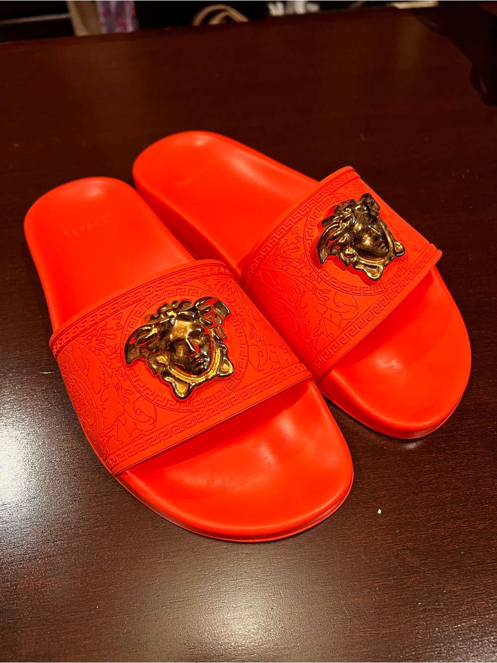 Versace Sandals with Gold Medusa Emblem